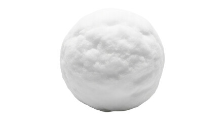 Fluffy white snowball on transparent background, PNG image, PNG file.