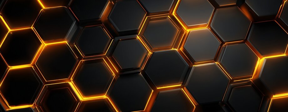Honeycomb Abstract: A captivating close-up showcases a repeating pattern of honeycomb cells. The intricate design radiates with a warm glow, revealing a geometric masterpiece