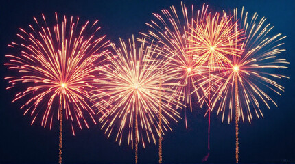Celebrate with vibrant fireworks illuminating the night sky, perfect for festive occasions, summer celebrations, and joyful events filled with excitement