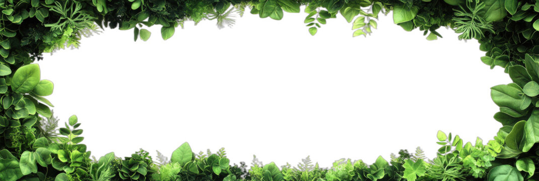 Lush green foliage forming a natural border for various uses