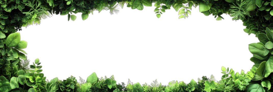 Lush green foliage forming a natural border for various uses - Powered by Adobe