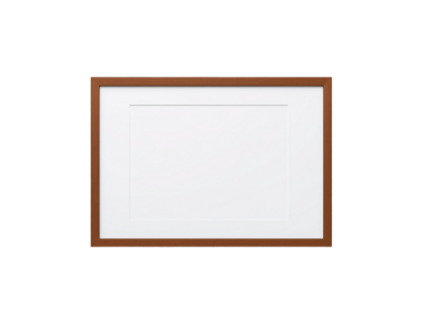 A minimalist empty picture frame showcasing a clean blank canvas ready for creativity and inspiration on transparent background