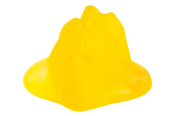 Yellow Fish Jelly Gummy Candy Isolated on White Background