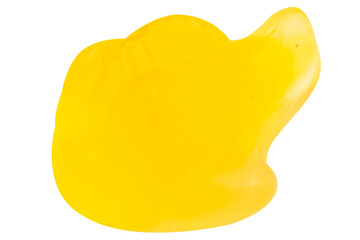 Yellow Fish Jelly Gummy Candy Isolated on White Background