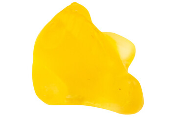 Yellow Fish Jelly Gummy Candy Isolated on White Background