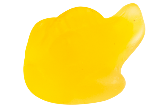 Yellow Fish Jelly Gummy Candy Isolated on White Background