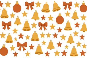 Christmas silhouette icon set. featuring bell, star, bauble, and bow symbols