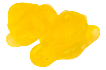 Yellow Turtle Jelly Gummy Candy Isolated on White Background