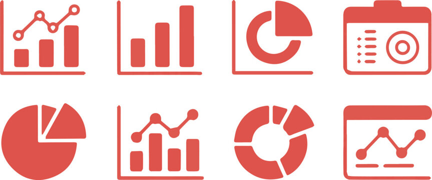 Vector set of medical business icons, symbols, and chart infographics
