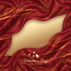 Luxury Red Silk Valentine Background