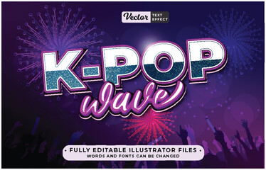 kpop or korean pop neon text effect editable eps cc