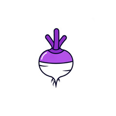 Vibrant cartoon turnip illustration with roots
