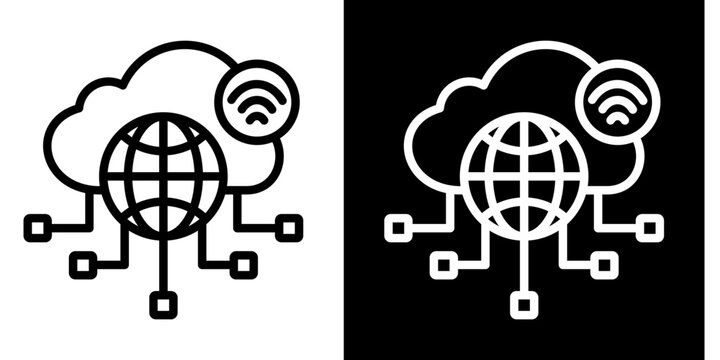 Cloud Network Icon Set Multiple Style Collection
