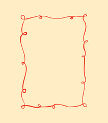 Set bow frames template with space for text. Hand drawn frames with bows ribbons isolated on background. Vertical border frame. La dolce vita. Hand drawn retro frames set. Scribble wavy borders