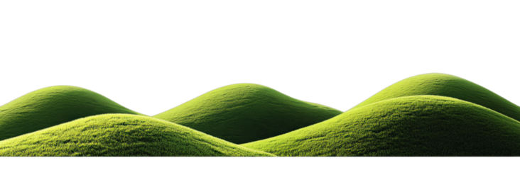 Green rolling hills representing natural landscape elements