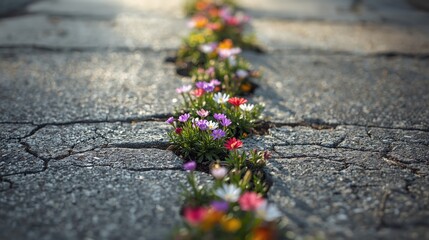 flowers on the stone