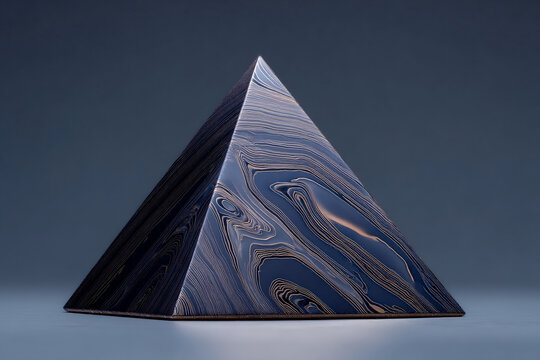 Surreal Marble Pyramid With Subtle Anubis Theme — Abstract Geometric Sculpture Artwork For Creative Visuals And Digital Art Projects