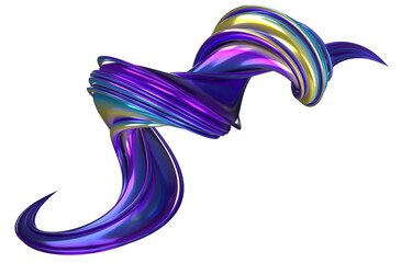 3d abstract gradient swirl brush fluid element