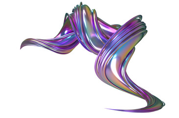 iridescent 3d abstract gradient swirl brush fluid element