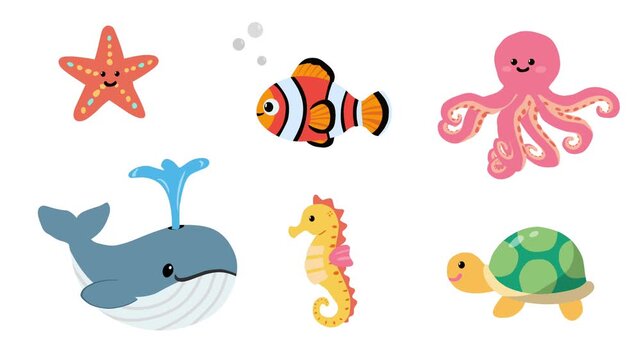 Sea Animals for Kids Animation Collection