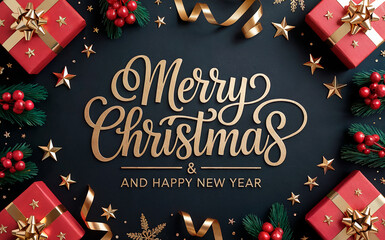 Festive Red Ornament Holiday Flatlay