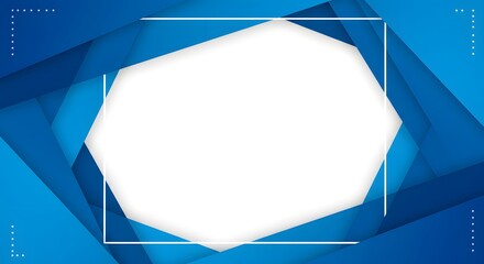 abstract background with white frame dynamic blue geometric layers creating depth perfect for presentations websites and digital marketing promoting innovation