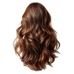 Naklejka premium Swirl of black and dark brown brunette hair concept. Long, wavy brown hair flowing beautifully from behind.