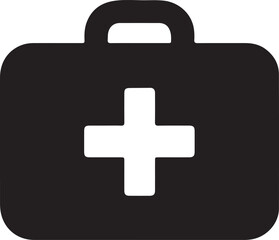 Obraz premium Healthcare Symbol Minimalist First Aid Kit Vector