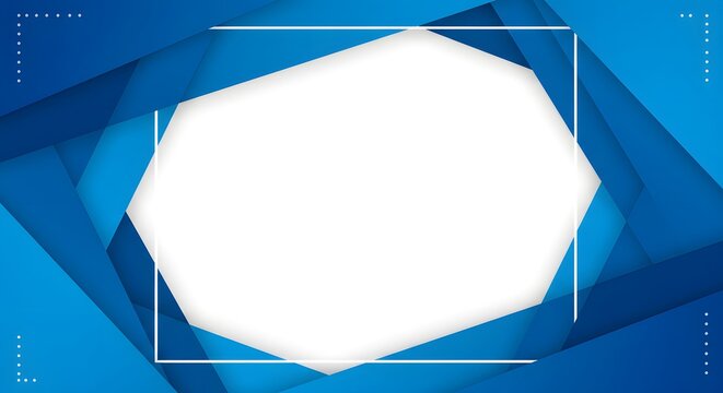 abstract background with white frame dynamic blue geometric layers creating depth perfect for presentations websites and digital marketing promoting innovation