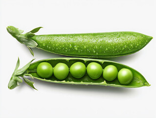 Healthy fresh green pea pod isolated on light surface