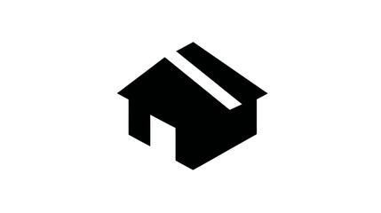 Minimalist Black House Icon on White Background, Simple Home Symbol for Real Estate, Property, and Residential Design Vector