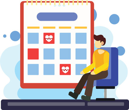 Man scheduling medical appointments illustration