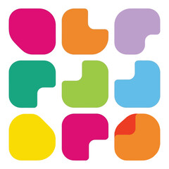 set of colorful vector stickers