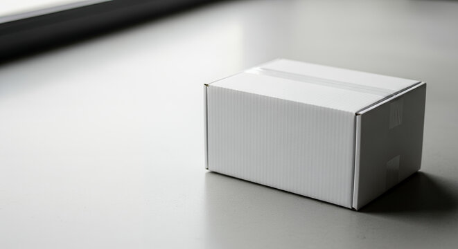 Pristine Cardboard Shipping Box Mockup on Clean Surface