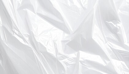 Obraz premium Crumpled white plastic sheet; folds and creases