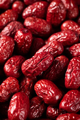close up of jujube,dried red dates background.