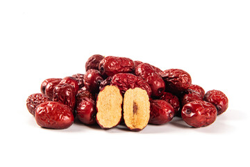 dried red dates isolated on white background