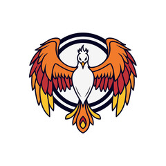 Obraz premium Majestic phoenix rising with fiery wings, a mythological firebird emblem for a new beginning