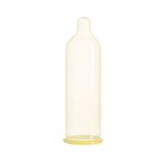 White inflated condom presentation isolated PNG cutout, transparent background