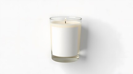 Modern candle with blank label to customize your branding or soothing home decor