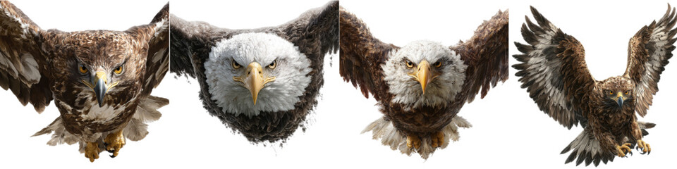 Majestic eagles soaring with determination, a symbol of freedom and power, perfect for conveying strength in business, nature, and patriotic themes