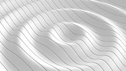 White Minimalist Waves 3D illustration can be used in modern architecture visuals, elegant motion backgrounds, abstract design templates, and luxury branding projects
