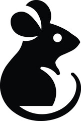 Minimal Mouse Silhouette Vector  Simple Rodent Icon Black Animal Graphic