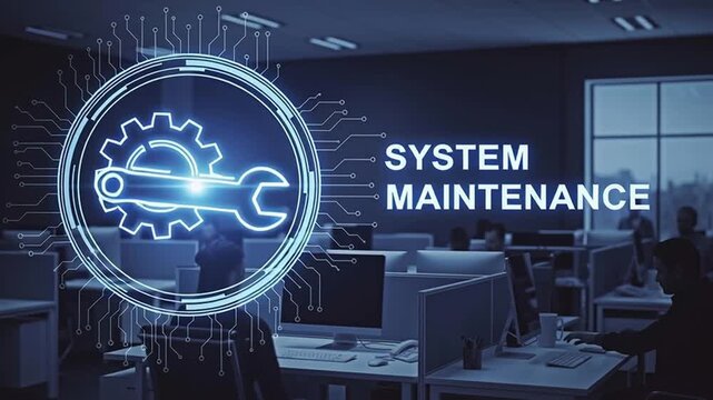 System Maintenance concept in modern workspace.