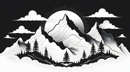 Minimalist sacred mountain tattoo design
