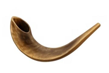 Shofar horn showing ancient jewish tradition, celebrating rosh hashanah and yom kippur, on transparent background