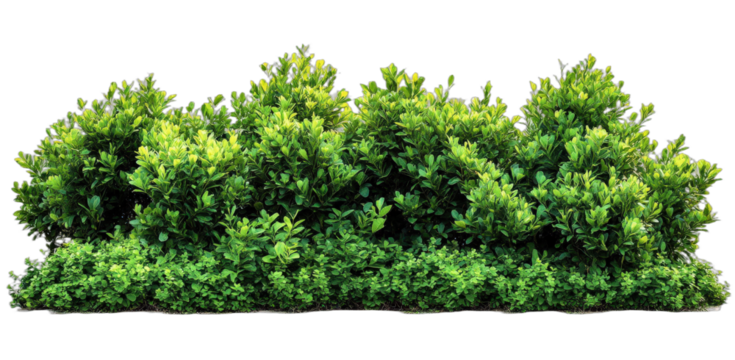 Green lush bushes with dense foliage in a natural setting