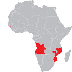 Vector of Portugal Colonies on the African Map