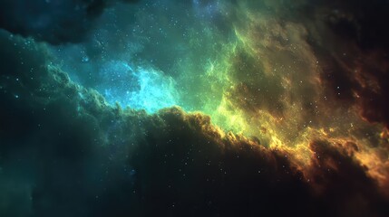 Fototapeta premium Stunning Cosmic Nebula with Vibrant Colors and Starry Background for Space and Astronomy Themes