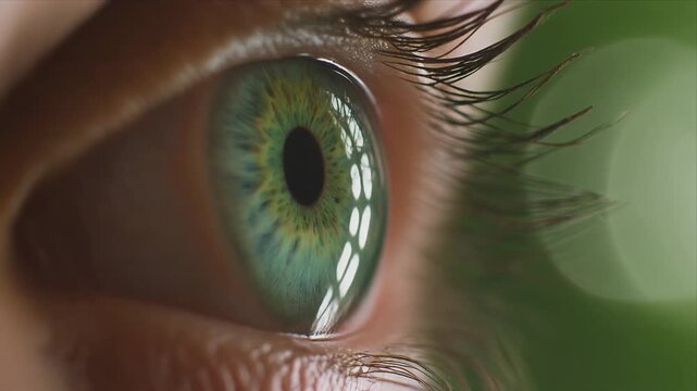 Captivating Close-up of a Vibrant Green Eye Revealing Intricate Detail and Reflection